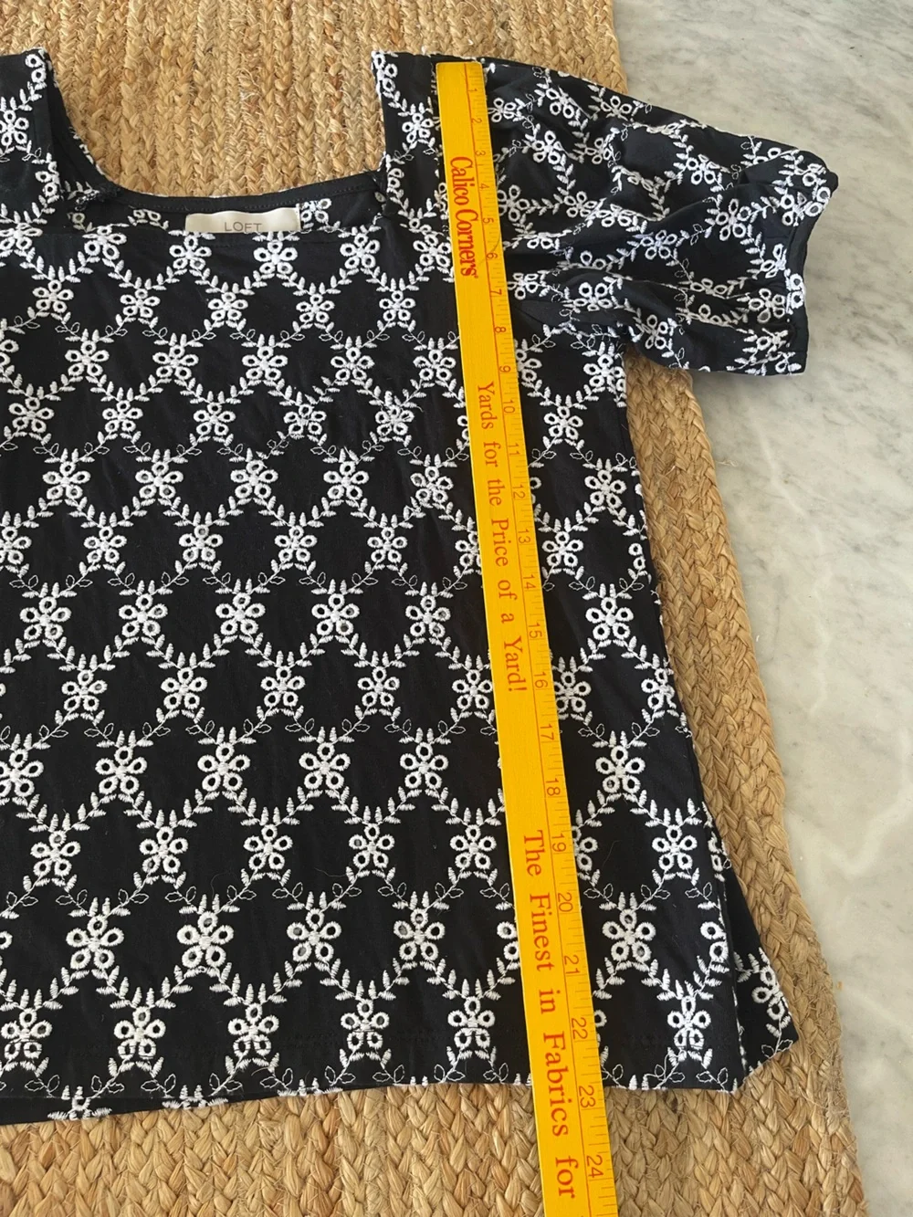 LOFT square-neck puff-sleeve top